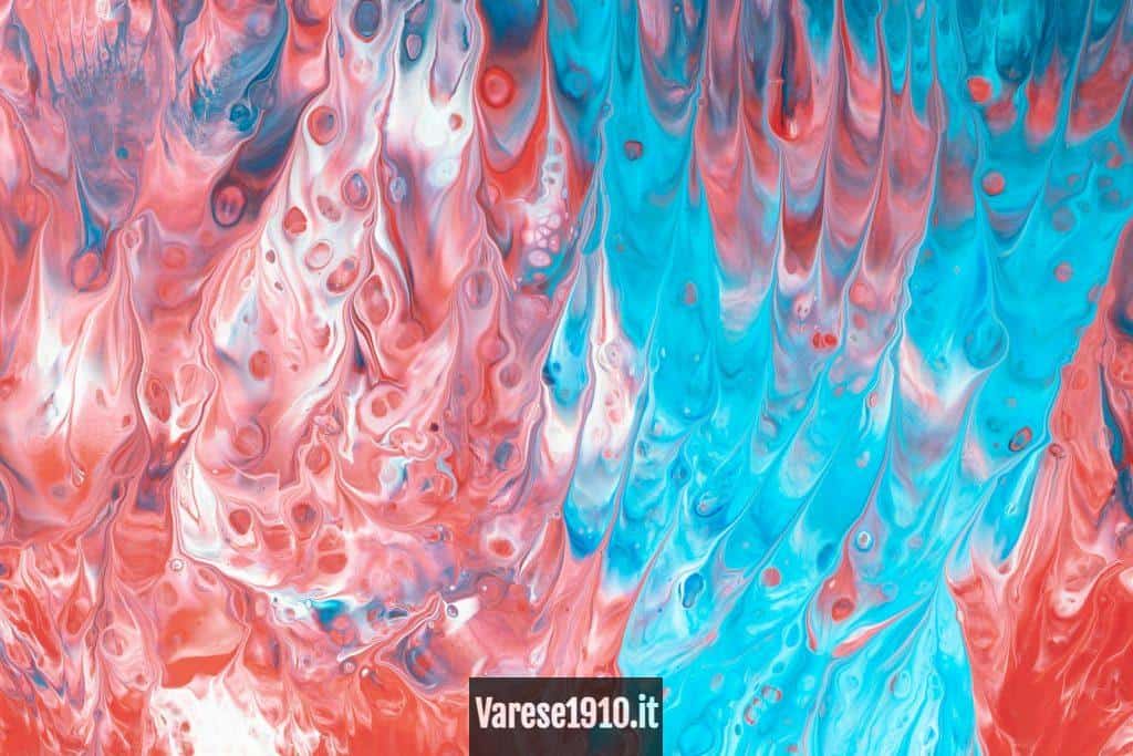 blue and red abstract painting